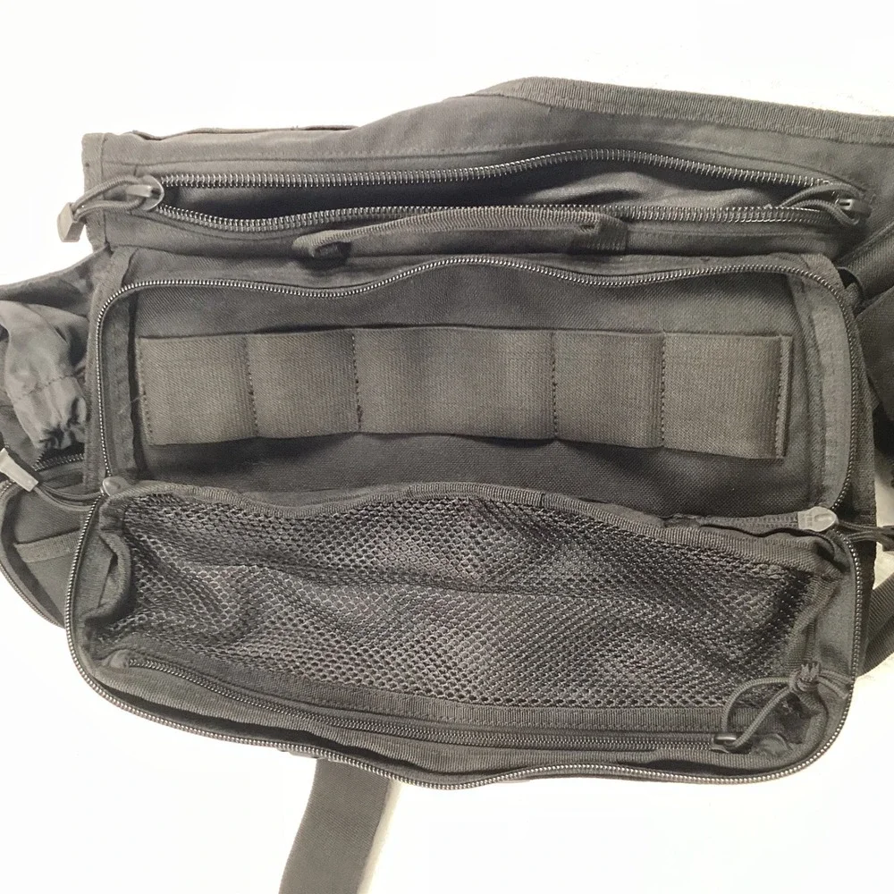 Rapdom Tactical Gear T311 Black Messenger Bag MOLLE Shoulder Utility EDC Pack